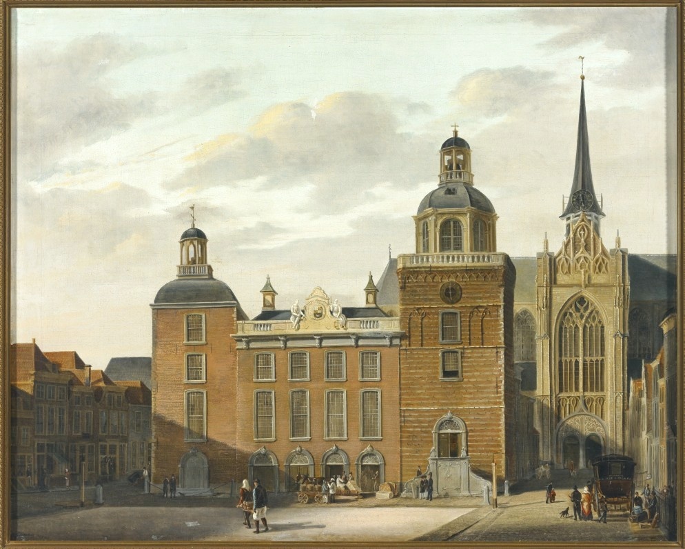 G. Braam, Stadhuis te Goes met in de achtergrond de Magdalenakerk,1848 (olieverf op doek) 
