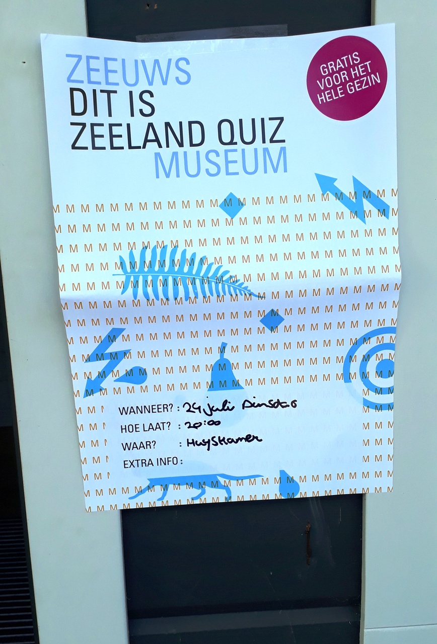 Poster voor de Dit is Zeeland (vakantie)quiz in de Huyskamer