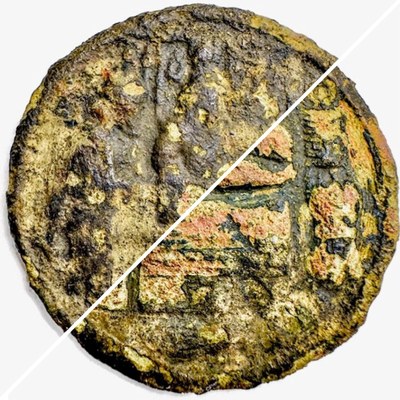 Schenking penning 1 (boven) en penning 2 (onder) Zijdelakenverkopers