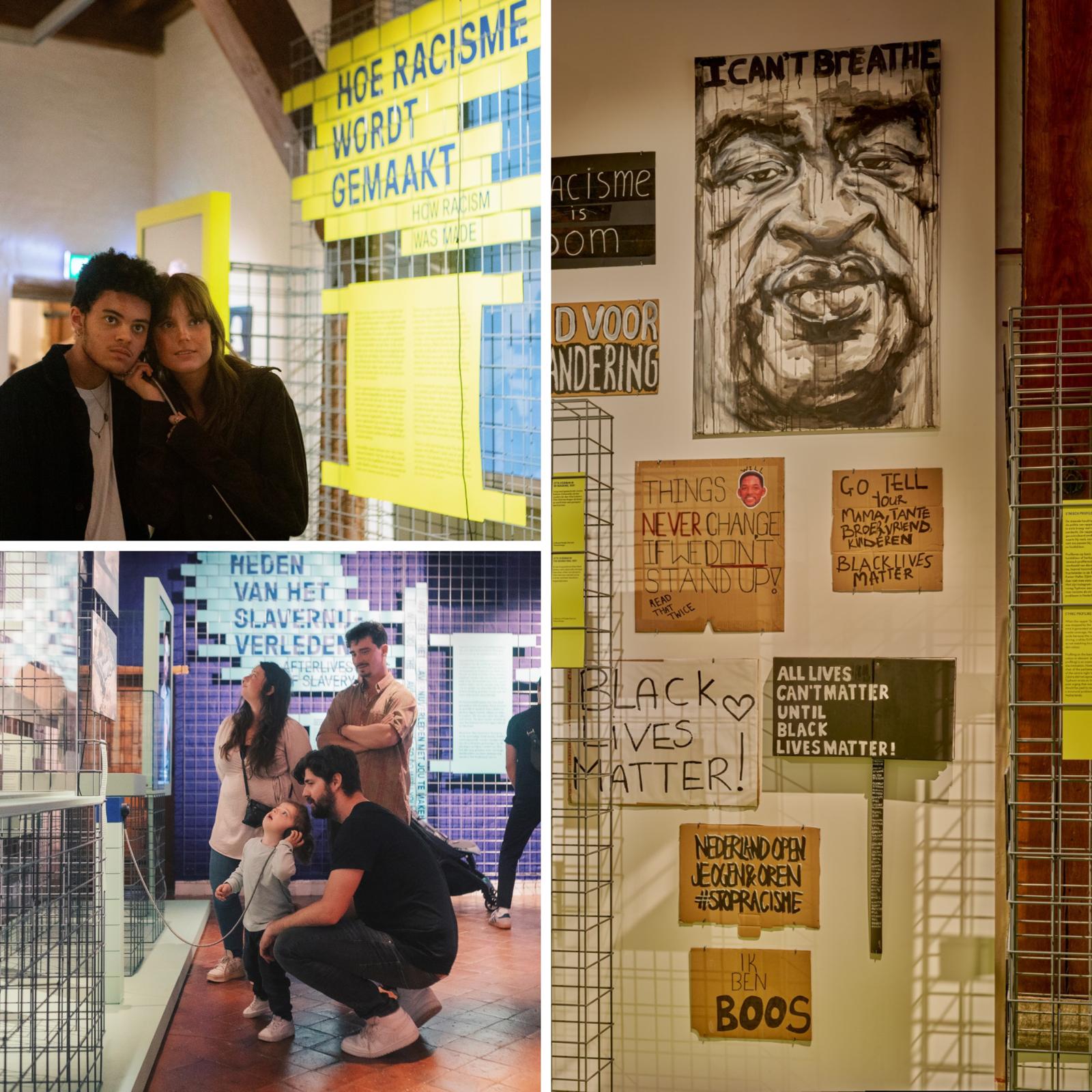 Tentoonstelling Heden van het Slavernijverleden - foto's link Viorella Luciana en rechts Pim Top