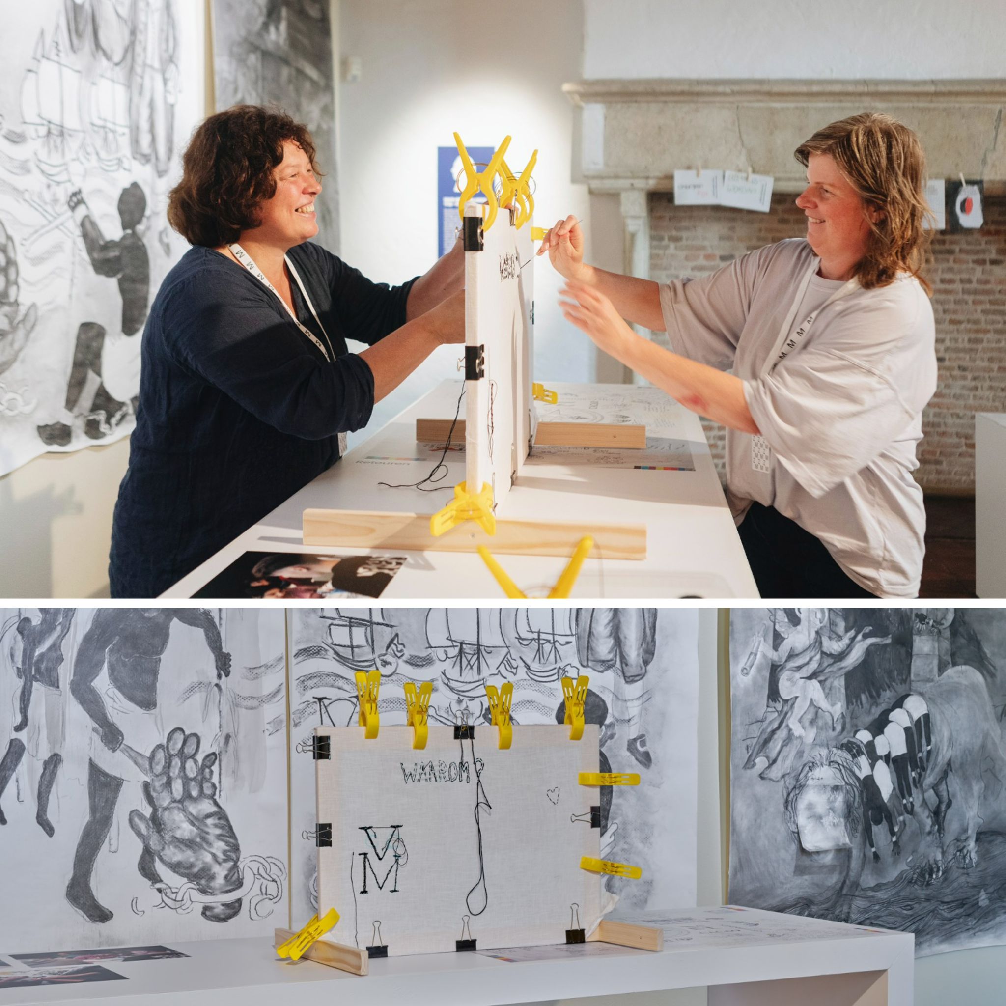 DvONS atelier en ontwerp wandkleed - foto boven Viorella Luciana en onder Pim Top