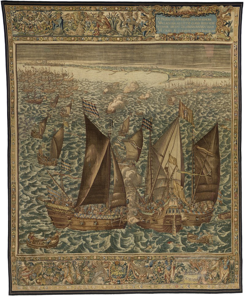 Wandtapijt Beleg van Veere 6-18 mei 1572 (linker tapijt)